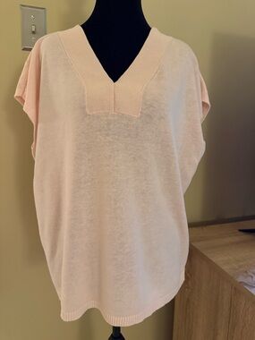 Talbots Pale Peach V-Neck Knit Top